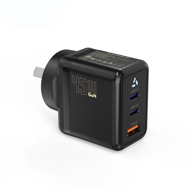 Picture of PD45W Australian Standard Gallium Nitride Charger 2C1A USB-A+TYPE-C Three in One Laptop Tablet SAA Certified Charging Head